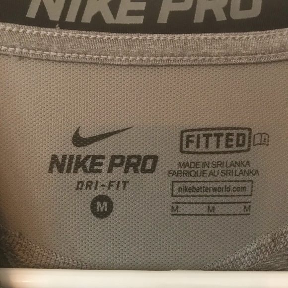 Nike Pro Fitted Short Sleeve Shirt Grey Heather - Picture 6 of 6